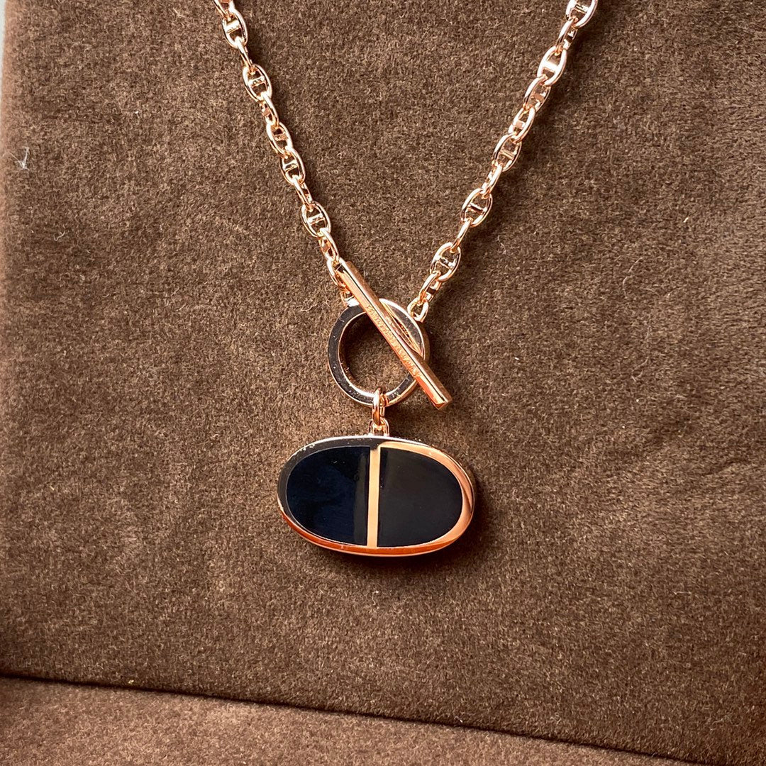 [Elowen Jewels]CHAINE VERSO BLACK CERAMIC NECKLACE