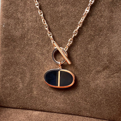 [Elowen Jewels]CHAINE VERSO BLACK CERAMIC NECKLACE