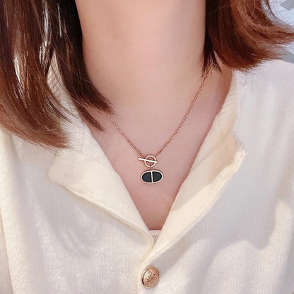 [Elowen Jewels]CHAINE VERSO BLACK CERAMIC NECKLACE