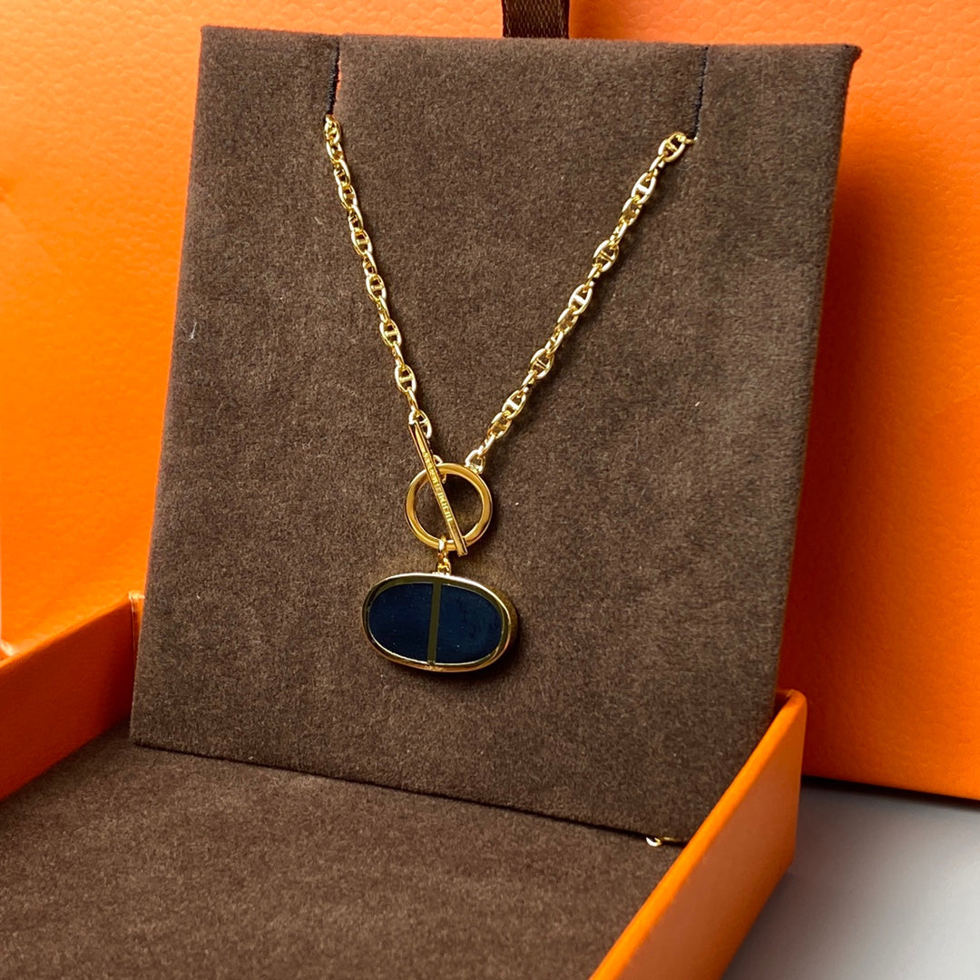 [Elowen Jewels]CHAINE VERSO BLACK CERAMIC NECKLACE