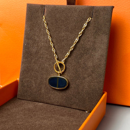 [Elowen Jewels]CHAINE VERSO BLACK CERAMIC NECKLACE