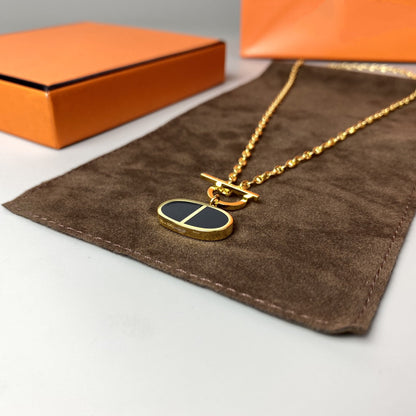 [Elowen Jewels]CHAINE VERSO BLACK CERAMIC NECKLACE