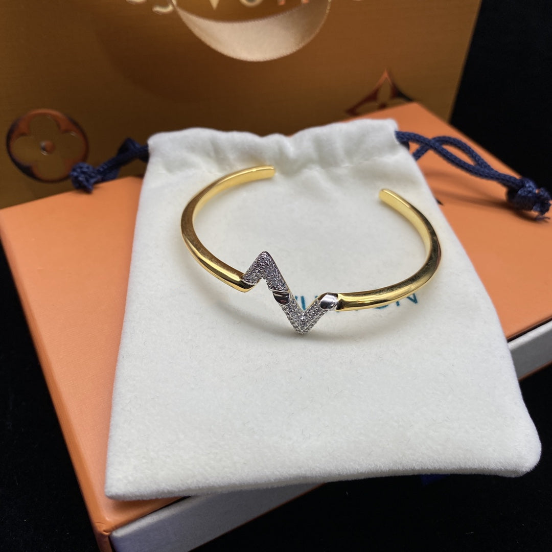 [Elowen Jewels]VOLTE UPSITE DOWN DIAMOND GOLD OPEN BRACELET