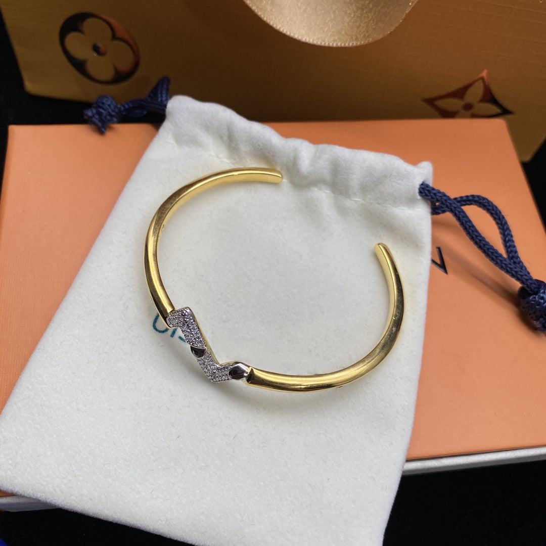 [Elowen Jewels]VOLTE UPSITE DOWN DIAMOND GOLD OPEN BRACELET