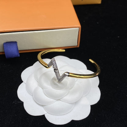 [Elowen Jewels]VOLTE UPSITE DOWN DIAMOND GOLD OPEN BRACELET