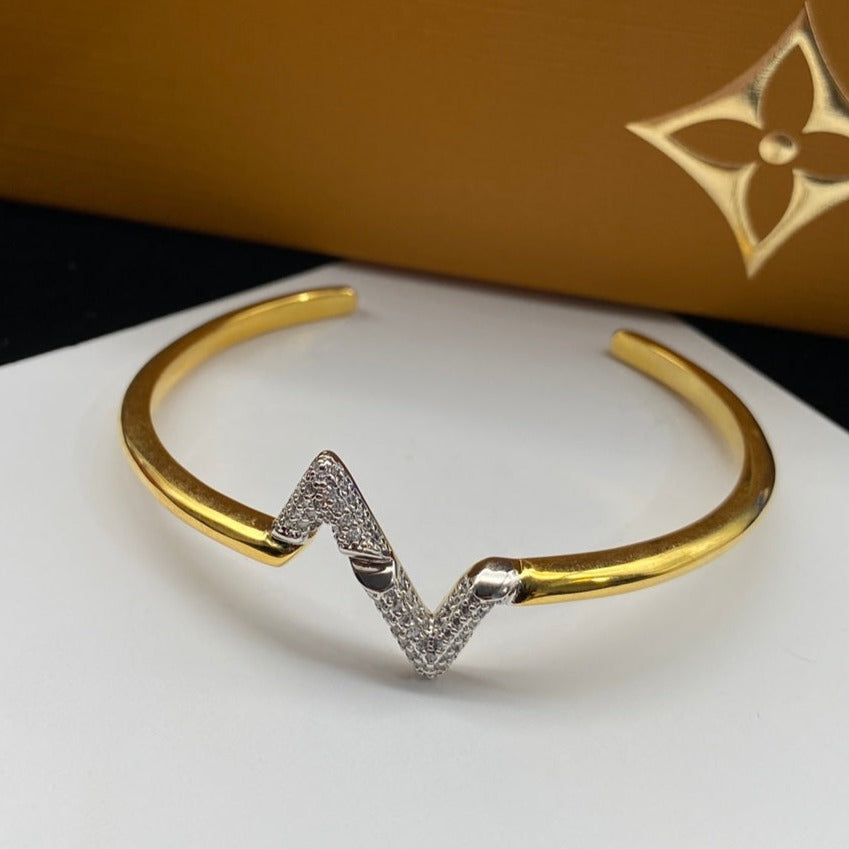 [Elowen Jewels]VOLTE UPSITE DOWN DIAMOND GOLD OPEN BRACELET