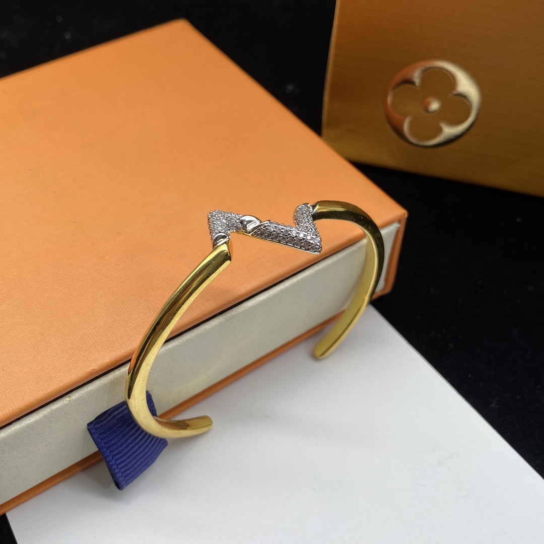 [Elowen Jewels]VOLTE UPSITE DOWN DIAMOND GOLD OPEN BRACELET