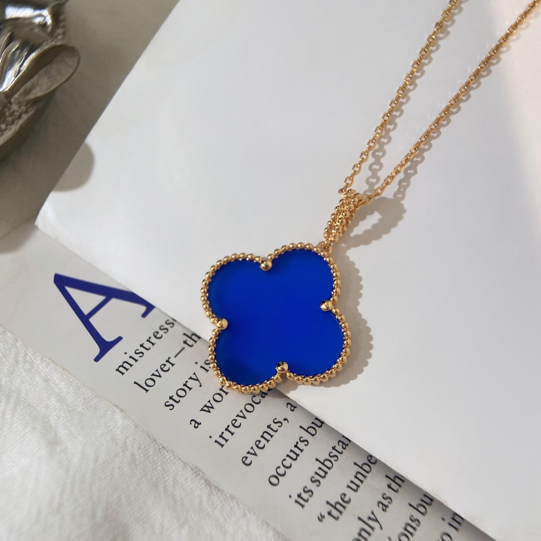 [Elowen Jewels]CLOVER 25MM NECKLACE TURQUOISE ROSE GOLD