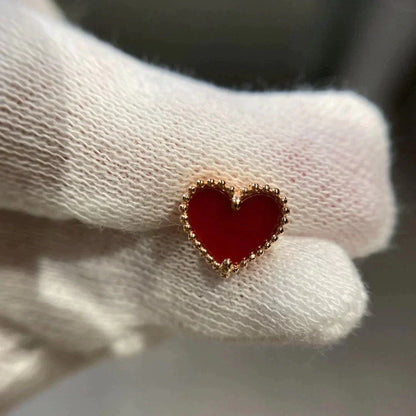 [Elowen Jewels]HEART CARNELIAN STUD EARRINGS