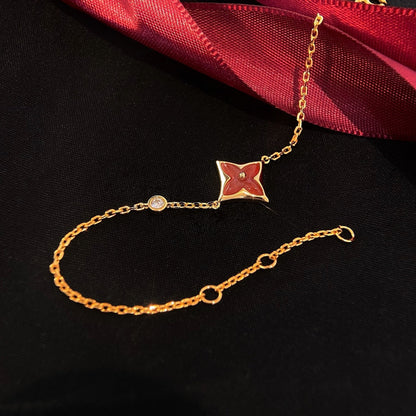 [Elowen Jewels]COLOR STAR CARNELIAN PINK GOLD DIAMOND BRACELET