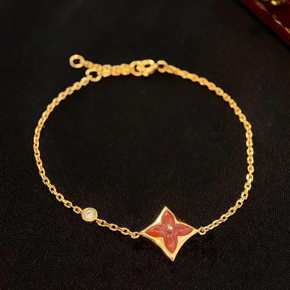 [Elowen Jewels]COLOR STAR CARNELIAN PINK GOLD DIAMOND BRACELET