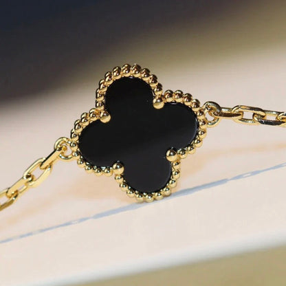 [Elowen Jewels]CLOVER 20 MOTIFS ONYX NECKLACE