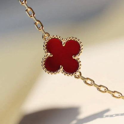 [Elowen Jewels]CLOVER 20 MOTIFS CARNELIAN NECKLACE
