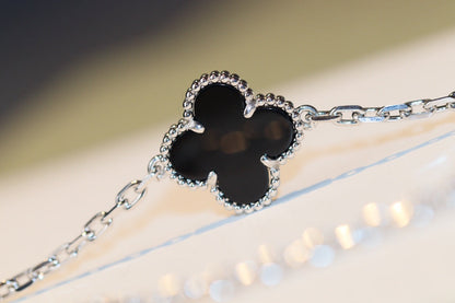 [Elowen Jewels]CLOVER 20 MOTIFS ONYX DIAMOND SILVER