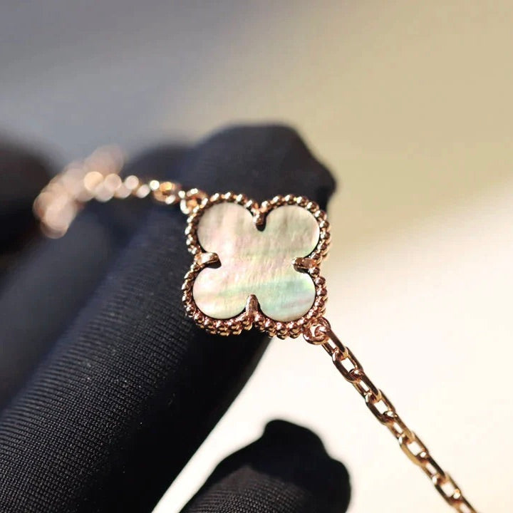[Elowen Jewels]CLOVER 20 MOTIFS DARK MOP DIAMOND  NECKLACE