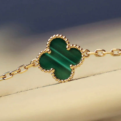 [Elowen Jewels]CLOVER 20 MOTIFS MALACHITE DIAMOND NECKLACE