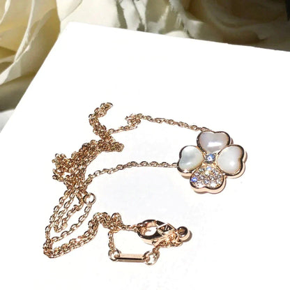 [Elowen Jewels]CLOVER MOP DIAMOND ROSE GOLD NECKLACE