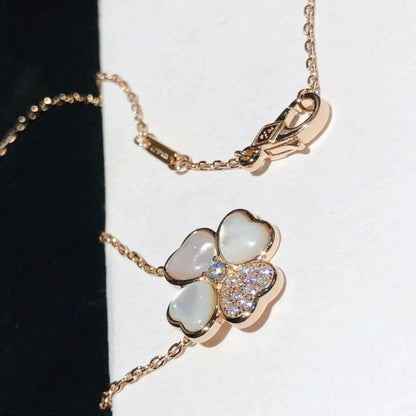 [Elowen Jewels]CLOVER MOP DIAMOND ROSE GOLD NECKLACE
