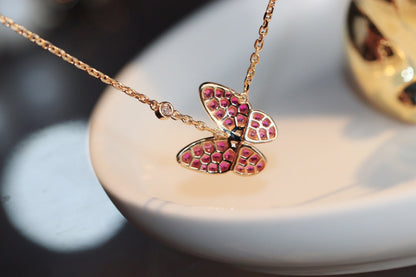 [Elowen Jewels]BUTTERFLY RED DIAMOND ROSE GOLD NECKLACE