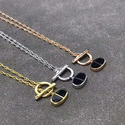[Elowen Jewels]CHAINE VERSO BLACK CERAMIC  NECKLACE