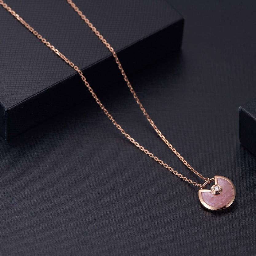 [Elowen Jewels]AMULETTE ROSE GOLD PINK MOP NECKLACE