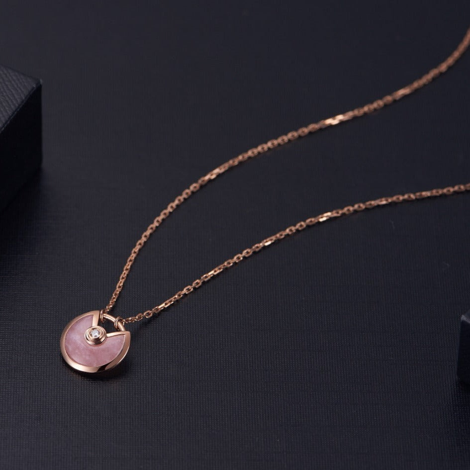 [Elowen Jewels]AMULETTE ROSE GOLD PINK MOP NECKLACE