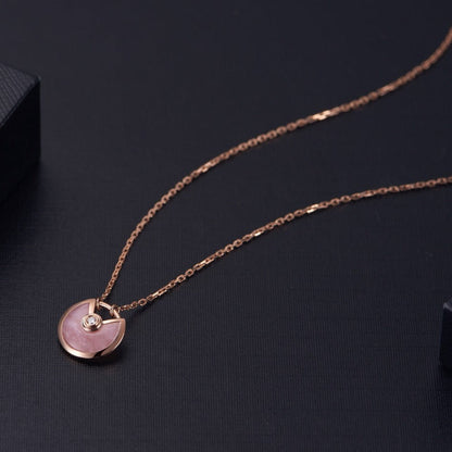 [Elowen Jewels]AMULETTE ROSE GOLD PINK MOP NECKLACE