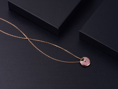 [Elowen Jewels]AMULETTE ROSE GOLD PINK MOP NECKLACE