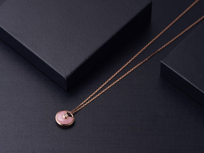[Elowen Jewels]AMULETTE ROSE GOLD PINK MOP NECKLACE