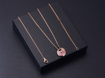 [Elowen Jewels]AMULETTE ROSE GOLD PINK MOP NECKLACE