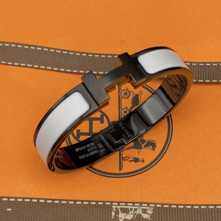 [Elowen Jewels]H BRACELET 12MM BLACK WHITE CERAMIC