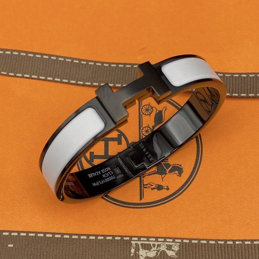 [Elowen Jewels]H BRACELET 12MM BLACK WHITE CERAMIC