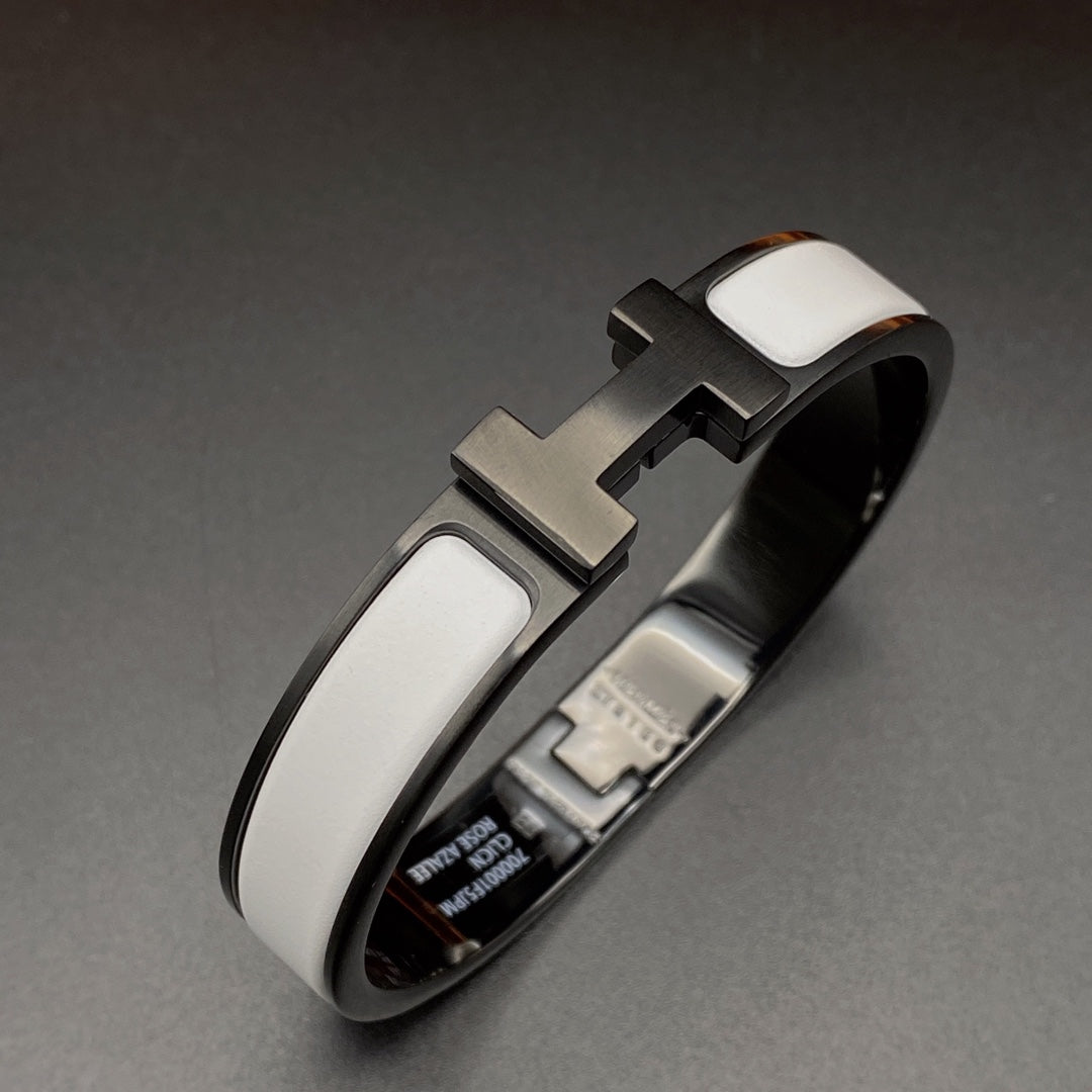[Elowen Jewels]H BRACELET 12MM BLACK WHITE CERAMIC