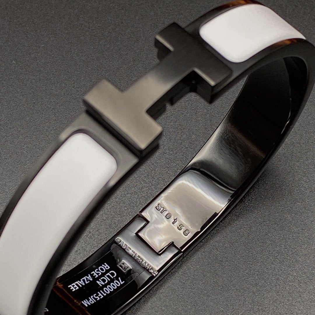 [Elowen Jewels]H BRACELET 12MM BLACK WHITE CERAMIC