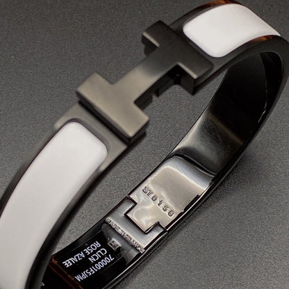 [Elowen Jewels]H BRACELET 12MM BLACK WHITE CERAMIC