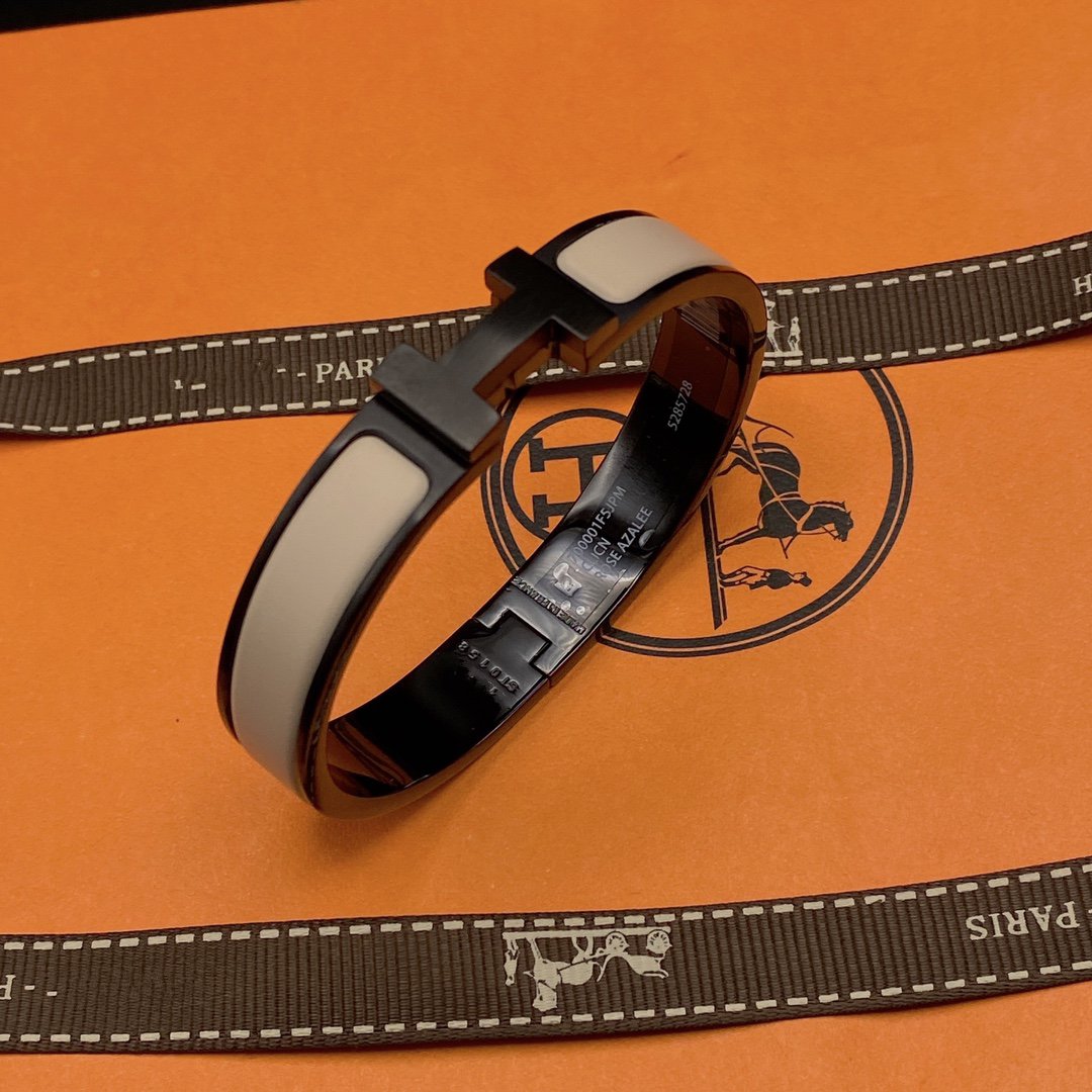 [Elowen Jewels]H BRACELET 12MM BLACK BEIGE CERAMIC