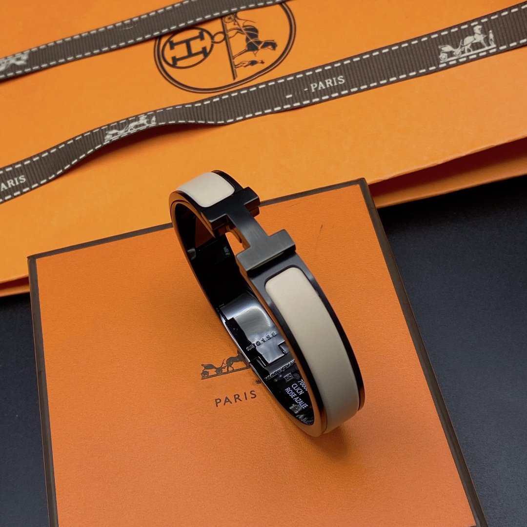 [Elowen Jewels]H BRACELET 12MM BLACK BEIGE CERAMIC