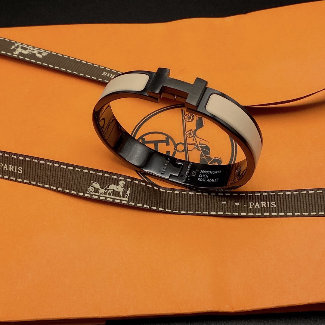 [Elowen Jewels]H BRACELET 12MM BLACK BEIGE CERAMIC