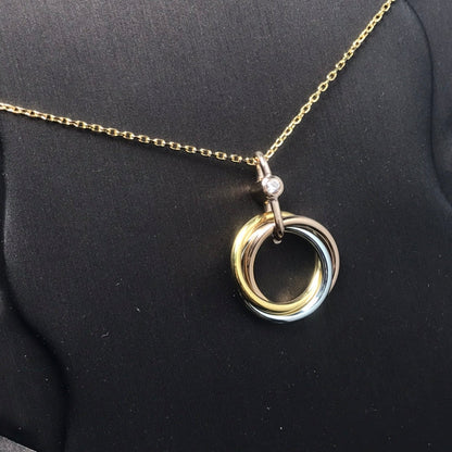 [Elowen Jewels]TRINITY SILVER GOLD PINK GOLD NECKLACE