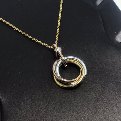[Elowen Jewels]TRINITY SILVER GOLD PINK GOLD NECKLACE
