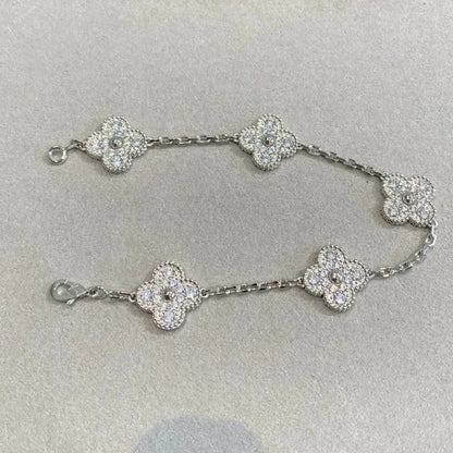 [Elowen Jewels] CLOVER 5 MOTIF FULL DIAMOND BRACELET COLLECTION
