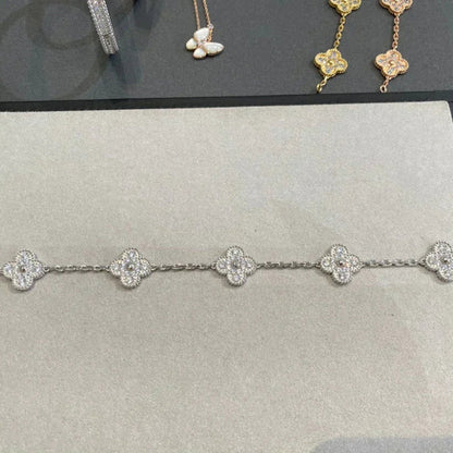 [Elowen Jewels] CLOVER 5 MOTIF FULL DIAMOND BRACELET COLLECTION