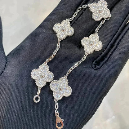 [Elowen Jewels] CLOVER 5 MOTIF FULL DIAMOND BRACELET COLLECTION