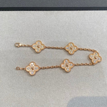 [Elowen Jewels] CLOVER 5 MOTIF FULL DIAMOND BRACELET COLLECTION