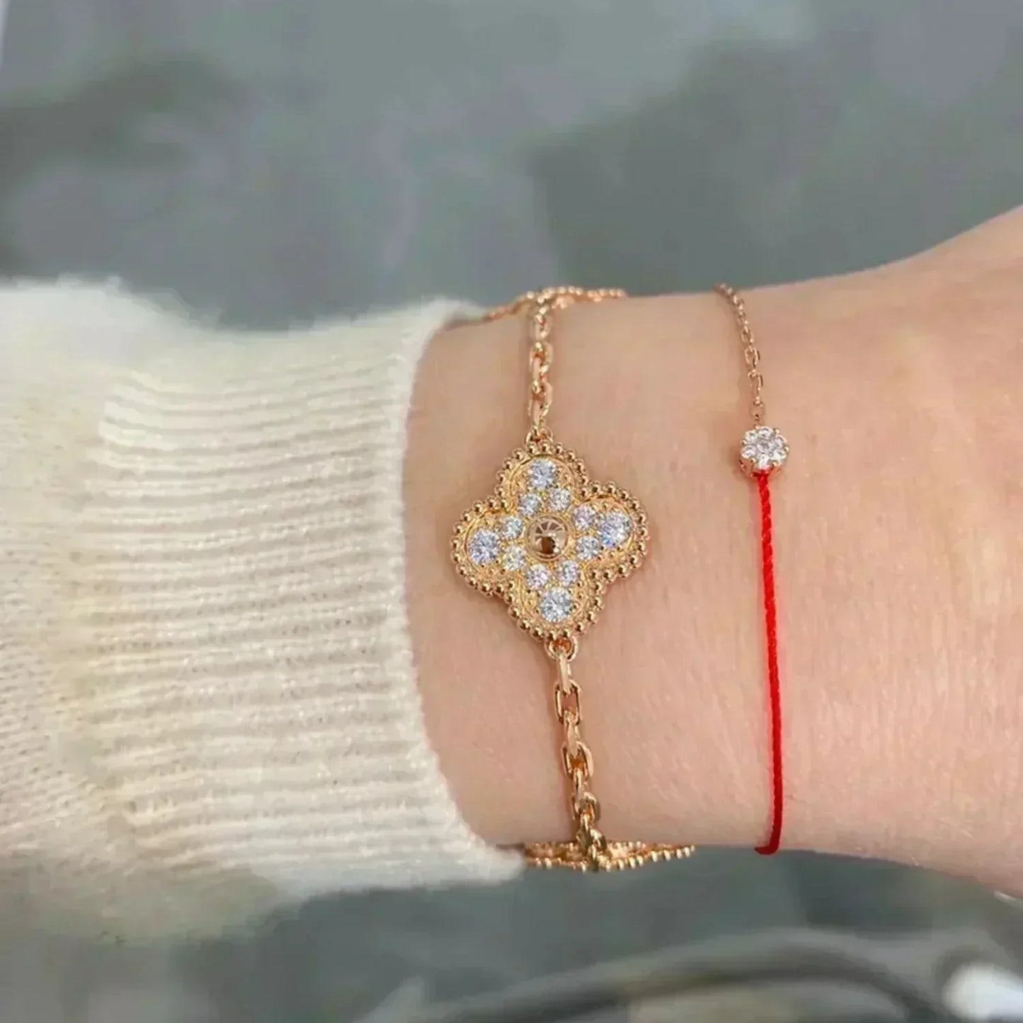 [Elowen Jewels] CLOVER 5 MOTIF FULL DIAMOND BRACELET COLLECTION