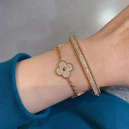 [Elowen Jewels] CLOVER 5 MOTIF FULL DIAMOND BRACELET COLLECTION