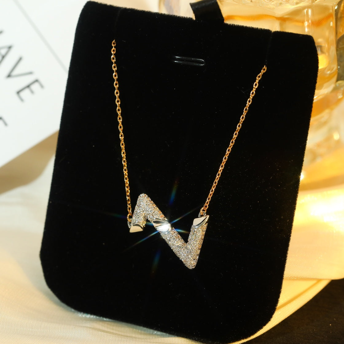 [Elowen Jewels]VOLT SILVER DIAMOND PEDANT NECKLACE