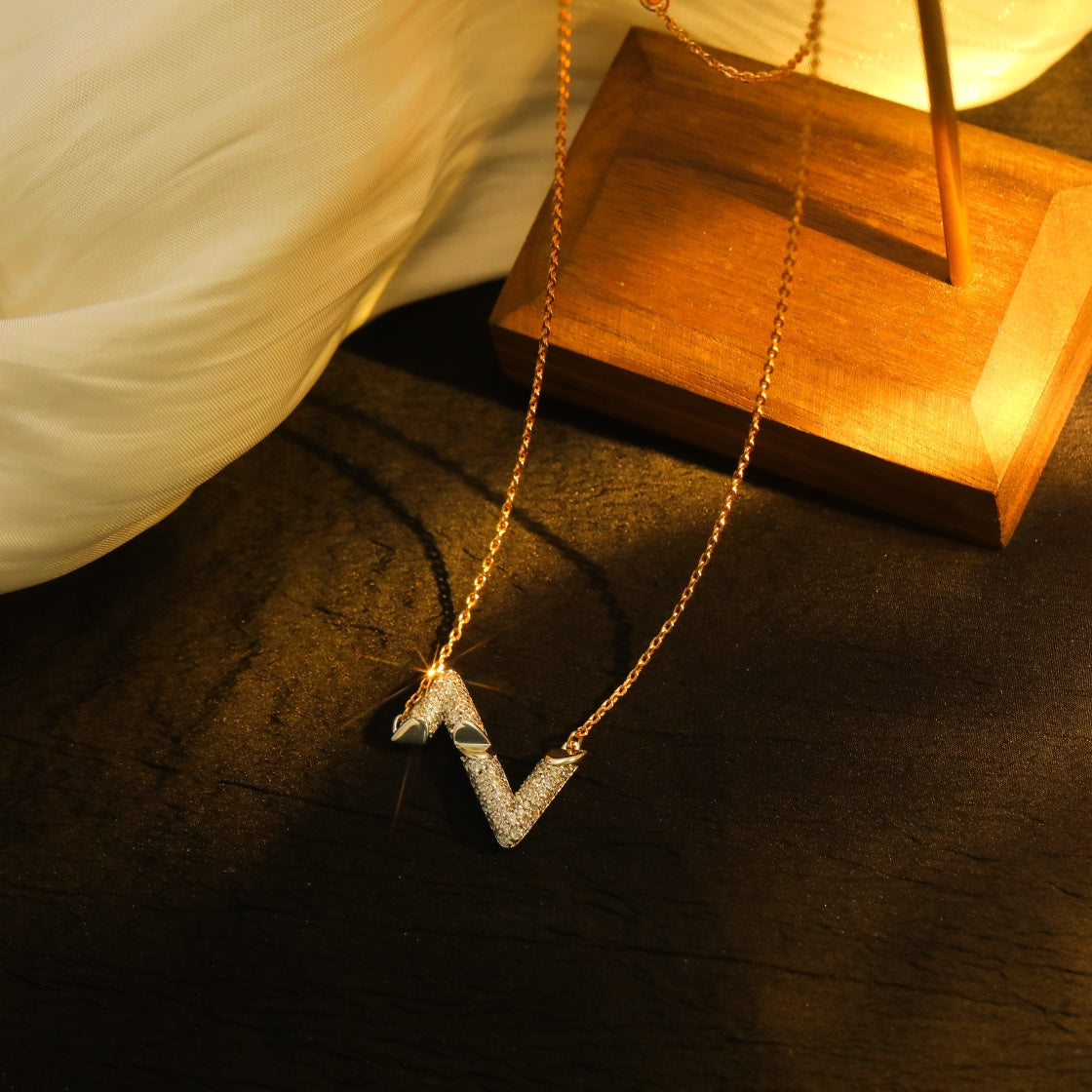 [Elowen Jewels]VOLT SILVER DIAMOND PEDANT NECKLACE