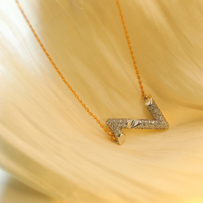 [Elowen Jewels]VOLT SILVER DIAMOND PEDANT NECKLACE