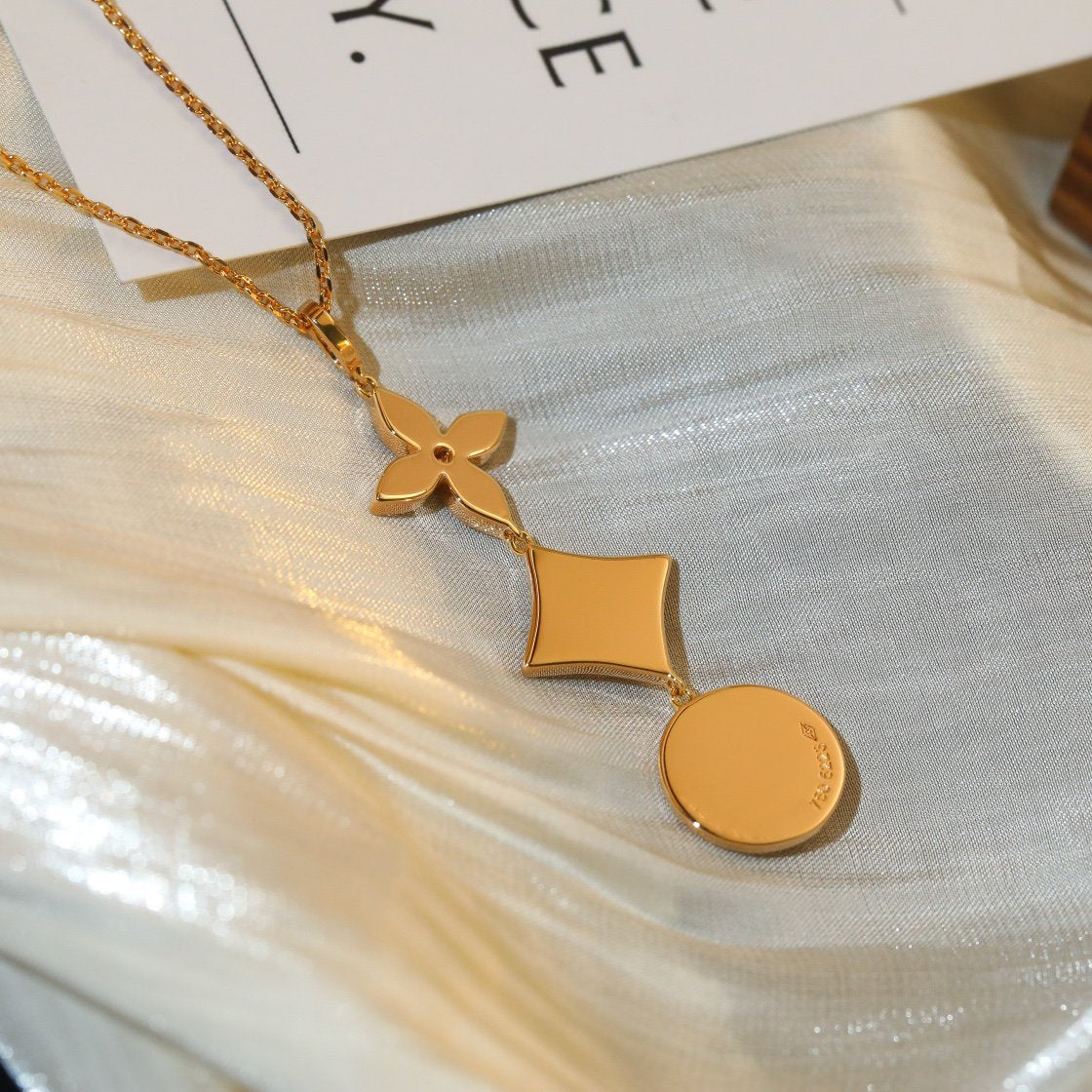 [Elowen Jewels]STAR AND SUN DIAMOND PINK GOLD NECKLACE